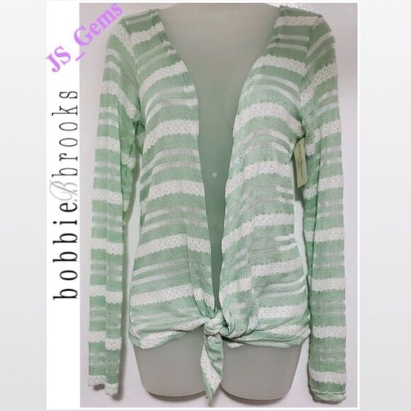 New Front Bottom Tie Open Knit Cardigan Sweater - Picture 1 of 7